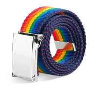 Buckle-Down mens Buckle-down Web Belt Checkered 1.25", Rainbow, 1.25" Wide - Fits Waist Up to 42"