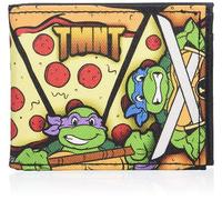 Buckle-Down Men's Canvas Bi-fold Wallet-TMNT Turtle Battle Poses/Pizza, Multi, One Size