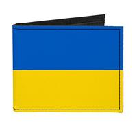 Buckle Down Men's Canvas Bi-fold Wallet-Ukraine Flag, Multi, One Size