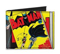 Buckle-Down Mens Canvas Bifold - Classic Batman Issue #1 Robin & Batman/Logo Close-up Cover Pose Wallet, Multicolor, 4.0 x 3.5 US