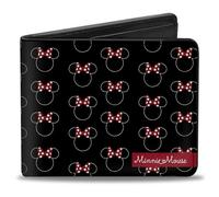 Buckle-Down Men's Icon Monogram/Minnie Mouse Banner Bi-Fold Wallet, Multicolor, Default Size