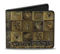 Buckle-Down Men's Game of Thrones Wallet, Bifold, House Sigil Blocks Gold, Vegan Leather, 4.0" x 3.5", Game of Thrones, 4.0" x 3.5", Game of Thrones Wallet, Bifold, Game of Thrones House Sigil Blocks