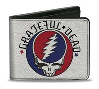 Buckle-Down Men's Grateful Dead Bi-Fold Wallet, 4.0" x 3.5", Faux Leather, 5 Card Slots, ID Window
