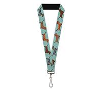 Buckle-Down Men's Lanyard Dachshund Dog Keyring, multicoloured, Default