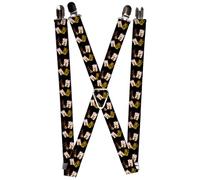 Buckle-Down mens Lucky Cats Suspenders, Multicolor, One Size US, Multicolor, One size