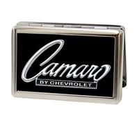 Buckle-Down Men's Metal Wallet-1969 Camaro by Chevrolet Emblem Fcg Black/SIL Wallet, Multi, One Size