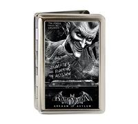 Buckle-Down Men's Metal Wallet-Batman Arkham Asylum Joker Pose Brushed Silve, Multicolor, One Size