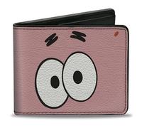 Buckle-Down Men's Nickelodeon Wallet, Bifold, Spongebob Squarepants Patrick Starfish Eyes Close Up Pink, Vegan Leather, 4.0" x 3.5", Pink, 4.0" x 3.5", Nickelodeon Wallet, Bifold, Spongebob
