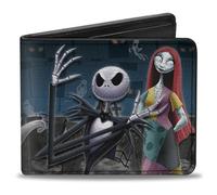 Buckle-Down Men's Nightmare Before Christmas 4-character Group/Cemetery Scene Bi Fold Wallet, Multicolor, Default Size UK
