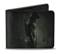 Buckle-Down Mens Pu Bifold - Arrow Standing Profile Pose/Arrow Tips Greens Wallet, Multicolor, One Size US