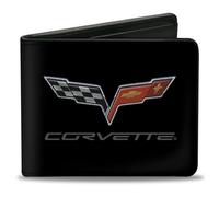 Buckle-Down Mens Pu Bifold - C6 Logo Centered Wallet, Multicolor, 4.0 x 3.5 US