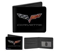 Buckle-Down Mens Pu Bifold - C6 Logo Centered Wallet, Multicolor, 4.0 x 3.5 US