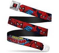 Buckle-Down Men's Seatbelt Belt Spider-Man Wspd001, Multicolor, 1.5" Wide/24-38 Length
