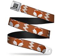 Buckle Down Men's Seatbelt Belt W30669, Fox Face/Tail Orange/Natural, 1.0" Wide, 20/36" Long