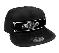 Buckle-Down Men's Snapback Hat-Chevrolet Bowtie Emblem Black/White, Multicolor, One Size