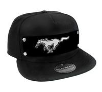 Buckle-Down Men's Snapback Hat-Mustang Pony Logo White/Black, Multicolor, One Size