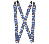 Buckle-Down Men's Suspender-Unicorns, Multicolor, One Size, Multicolor, One size