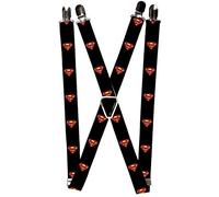 Buckle-Down Men's Suspenders - Superman Shield Black Suspenders, Multi, One Size UK