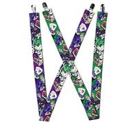 Buckle-Down Men's Suspenders - the Joker Playing Cards Poses Suspenders, Multi, One Size UK