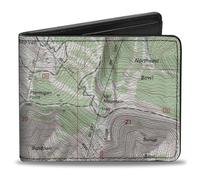 Buckle-Down Men's Wallet, Foldable, Colorado Vail Mountain Topographic Map, Vegan Leather, 4 x 3.5 Inches, Colorado, 4.0 x 3.5 Inches, Wallet, Foldable, Topographic Map