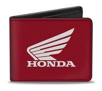 Buckle Down Men's Wallet Honda Motorcycle Red/White Bi-Fold, Multicolor, 4.0" x 3.5"