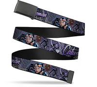 Buckle-Down Men's Web Belt, Catwoman-Nine Lives of a Feline Fatale Pose2/Jewelry/Black Cat Purples, 1.25" Wide-Fits up to 42" Pant Size