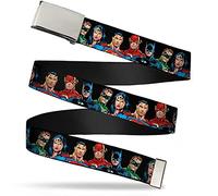 Buckle-Down Men's Web Belt Justice League 1.25", Multicolor, Medium