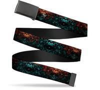 Buckle-Down Men's Web Belt Tattoo Johnny Skull 1.5", Multicolor, Wide/Fits up to 42" Pant Size