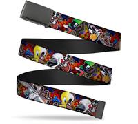 Buckle-Down Men's Web Belt Looney Tunes 1.25", Multicolor, Wide-Fits up to 42" Pant Size