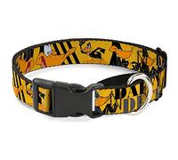 Buckle-Down MGC-WLTDD002-M Yellow/Black Daffy Duck Martingale Dog Collar, 1" Wide-Fits 11-17" Neck-Medium