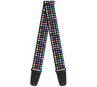 Buckle Down Mini Black & Multi Coloured Polka Dots Guitar Strap