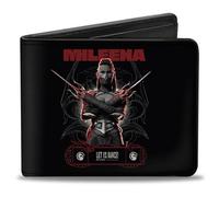 Buckle-Down Mortal Kombat Wallet, Bifold, Mortal Kombat Mileena Sais Pose with Kitana Pose Black, Vegan Leather