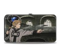Buckle-Down Mushoku Tensei Jobless Reincarnation Wallet, Hinged, Mushoku Tensei Rudeus Greyrat and Fitz Duel Scene, Vegan Leather