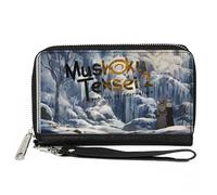 Buckle-Down Mushoku Tensei Jobless Reincarnation Wallet, Zip Around, Mushoku Tensei Rudeus Greyrat and Sylphiette Winter Scene, Vegan Leather