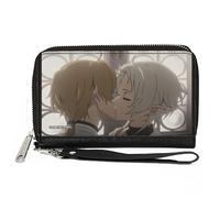 Buckle-Down Mushoku Tensei Jobless Reincarnation Wallet, Zip Around, Mushoku Tensei Rudeus Greyrat and Sylphiette Kiss Scene, Vegan Leather