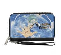 Buckle-Down Mushoku Tensei Jobless Reincarnation Wallet, Zip Around, Mushoku Tensei Sylphiette Releasing Water Scene Blues, Vegan Leather