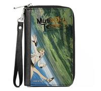 Buckle-Down Mushoku Tensei Jobless Reincarnation Wallet, Zip Around, Mushoku Tensei Sylphiette Teleport Fall Scene and Title Logo, Vegan Leather