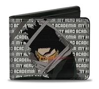 My Hero Academia Wallet, Bifold, My Hero Academia Eraser Head Pose with Text and Logo Black, Vegan Leather