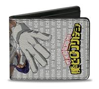 Buckle-Down My Hero Academia Wallet, Bifold, My Hero Academia Rumi Usagiyama Pose with Text and Logo Gray, Vegan Leather