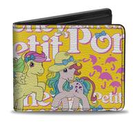 Buckle-Down My Little Pony Wallet, Bifold, Mon Petit Poney Ponies and Cutie Marks Collage Yellow Pink, Vegan Leather