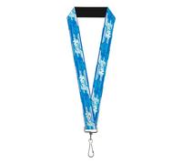Buckle-Down Nerf Lanyard, Nerf Logo Streaks Blues White, Elastic