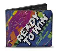 Buckle-Down Nerf Wallet, Bifold, Nerf Blasker Ready To Win Collage Blue Multi Color, Vegan Leather