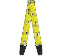 Buckle-Down Nickelodeon Guitar Strap, SpongeBob Expressions Yellow, 2 Inches Wide, Yellow, 2" Wide - 29-54" Length
