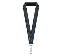 Buckle-Down Nickelodeon Lanyard, Avatar Last Airbender Air Element Symbol Blues, Elastic, Black, 44" x 1"