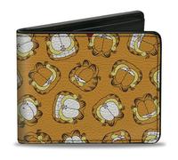 Buckle-Down Nickelodeon Wallet, Bifold, Garfield Expressions Scattered Orange, Vegan Leather