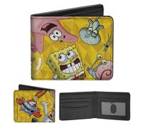Nickelodeon Wallet, Bifold, SpongeBob SquarePants Characters Pose Toss Yellows, Vegan Leather