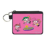 Buckle-Down Nickelodeon Wallet, Zip Clutch, The Fairly Oddparents Timmy with Cosmo and Wanda Group Pose, Canvas, 4.25" x 3.25", Casual