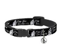 Buckle Down Only God Can Judge Me Script Breakaway Cat Collar with Bell, Plastic Clip, Easy Adjustable- 8.5 to 12 Inches 0.5 Inch Wide