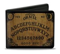 Buckle-Down Ouija Board Wallet, Bifold, Ouija Board Replica Black Wood Grain, Vegan Leather, Multicolor, 4.0" x 3.5", Casual