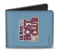 Buckle-Down Ouran High School Host Club Wallet, Bifold, Ouran High Host Club Chibi Character Group Pose and Logo Blue, Vegan Leather
